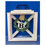 Monogram 'B' Wreath Wall Decor