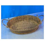 Ornate Embossed Metal Serving Tray