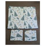 Quilted Reversible Christmas Blanket & Shams