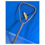 Wooden Fishing Landing Net Decorative Trout