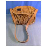 Rattan Fishing Creel Basket with Shoulder Strap