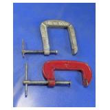 Vintage & Heavy-Duty C-Clamps Duo