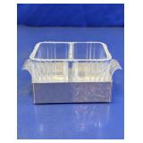 Mini Glass Divided Dish With Metal Holder