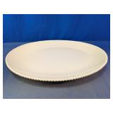 Food Network Cream Hobnail Oval Serving Platter