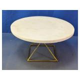 Round Marble & Gold Tone Dessert Stand
