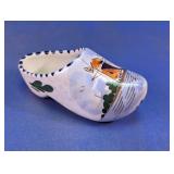Vtg Delft Holland Hand Painted Dutch Clog Shoe