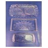 Clear Cut Glass Rectangular Serving Trays