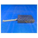 Vtg Basketweave Metal Vanity Carryall Purse