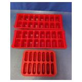 Red Plastic Ice Cube Trays Assortment