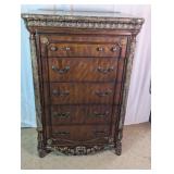 Traditional Ornate Five Drawer Chest Dresser