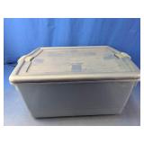 Plastic Storage Tote With Hinged Lid