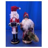Santa Nutcracker & Plush Santa Figure Set