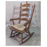 Wood Ladder-Back Rocking Armchair
