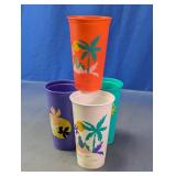 Colorful Tropical Floral Plastic Cups