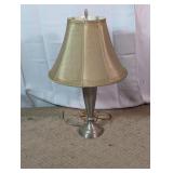 Brushed Silver Tone Traditional Accent Table Lamp