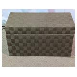 Brown Woven Checkerboard Storage Chest