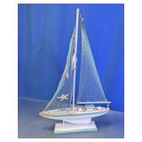 Coastal Wooden Sailboat Model