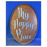 My Happy Place Oval Wall Sign