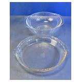Clear Glass Casserole & Pie Dish Set