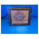 Framed Eye of Horus Leather Wall Art Decor
