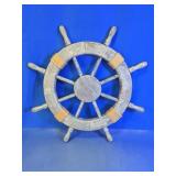Nautical Wood Ship Wheel Wall Decor