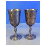 Silver Tone Ornate Stem Goblets