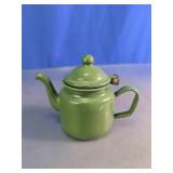 Green Enamelware Teapot