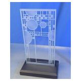 Geometric Etched Glass Display Plaque