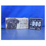 Dog Theme Wooden Wall Sign & Box Decor Duo