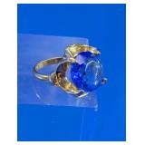 Vintage Sorrento Gold-Tone Blue Stone Cocktail
