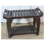 Asian Style Wooden Slatted Spa Shower Bench