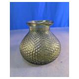 Green Textured Honeycomb Glass Vase