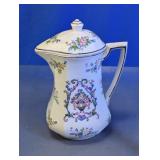 Floral Porcelain Lidded Pitcher