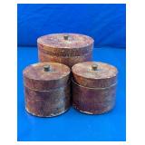 Wooden Round Storage Canisters Set