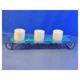 Rectangular Glass Candle Centerpiece