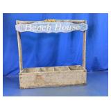Rustic Wooden 'Beach House' 4-Slot Caddy Display
