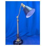 Adjustable Brass & Black Metal Desk Lamp