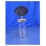 Vintage Glass Storage Jar w/ Chalkboard Lid Sign
