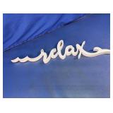 White Wooden Cursive 'Relax' Wall Sign Decor
