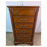 Vtg Standing Wooden Jewelry Armoire Cabinet
