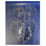 Clear Glass Leaf Shaped Dishes Set
