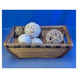 Decorative Bowl Filler with Woven Basket