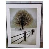 Framed Winter Landscape Tree Fine Art Print