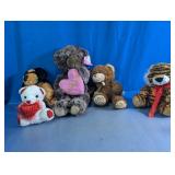 Assorted Plush Teddy Bears & Tiger Stuffed Toys