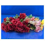 Assorted Faux Rose Floral Stems Lot