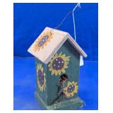 Hand-Painted Wooden Sunflower Birdhouse Decor