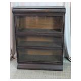 Wooden Three-Tier Barrister Bookcase