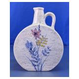 Floral Round Handled Ceramic Vase