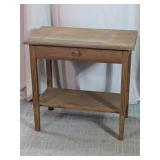 Single Drawer Wooden Side Table with Lower Shelf