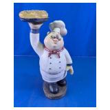 Wooden Chef Figurine With Bread